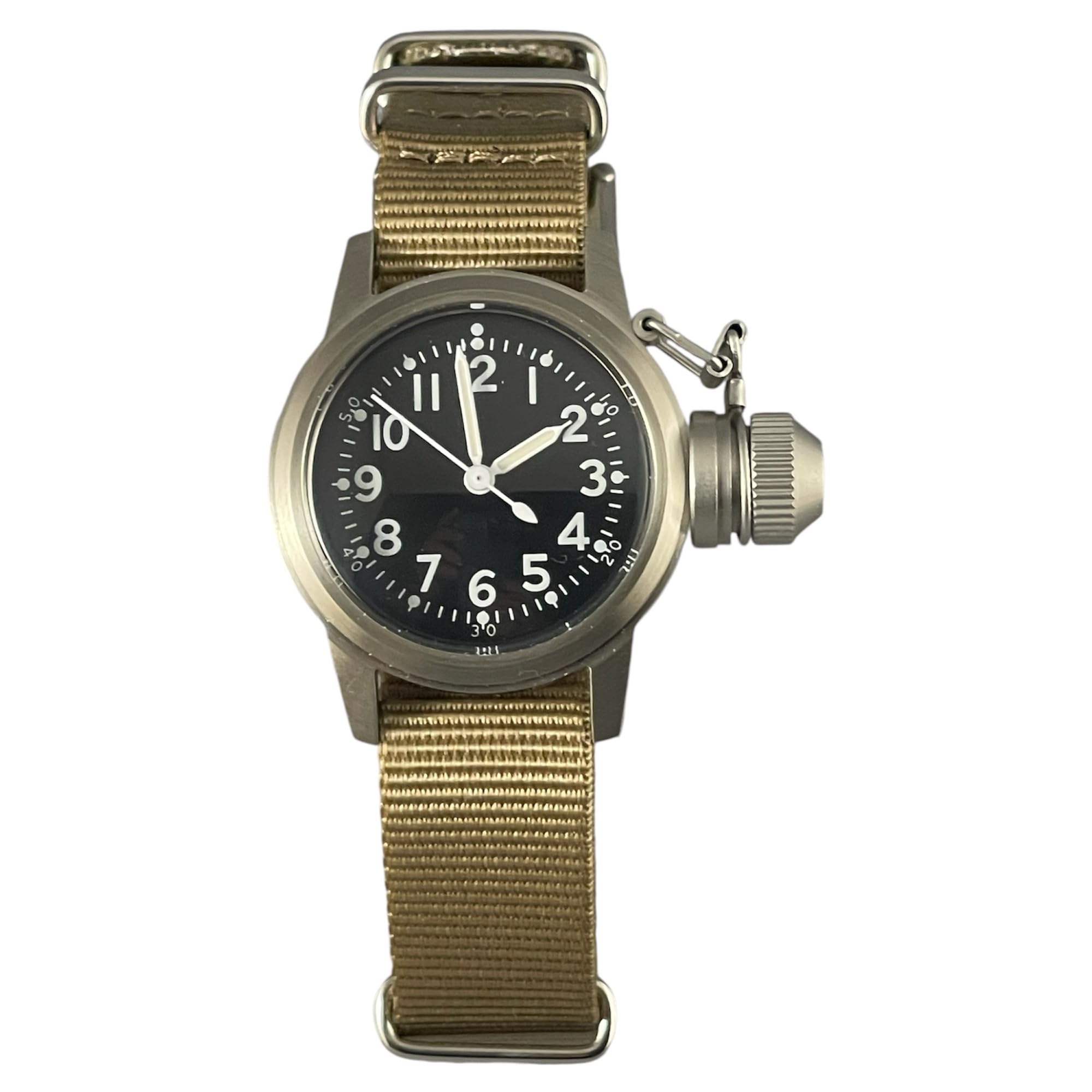 

Military Watch Bushps Watch Buships Nylon Khaki Color NATO Strap [M.R.M.W.] Men s (Desert Color) срібний
