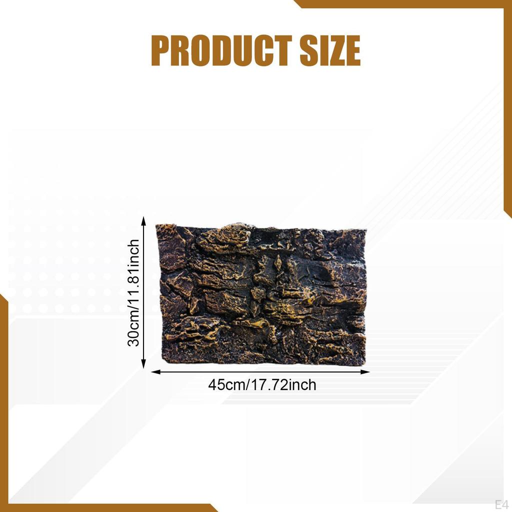 3D Rock Aquarium Background Terrarium Backdrop Easy to Install Replacement Simulation for