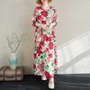 2025 New Floral Vacation Style Travel Round Neck Vintage Dresses