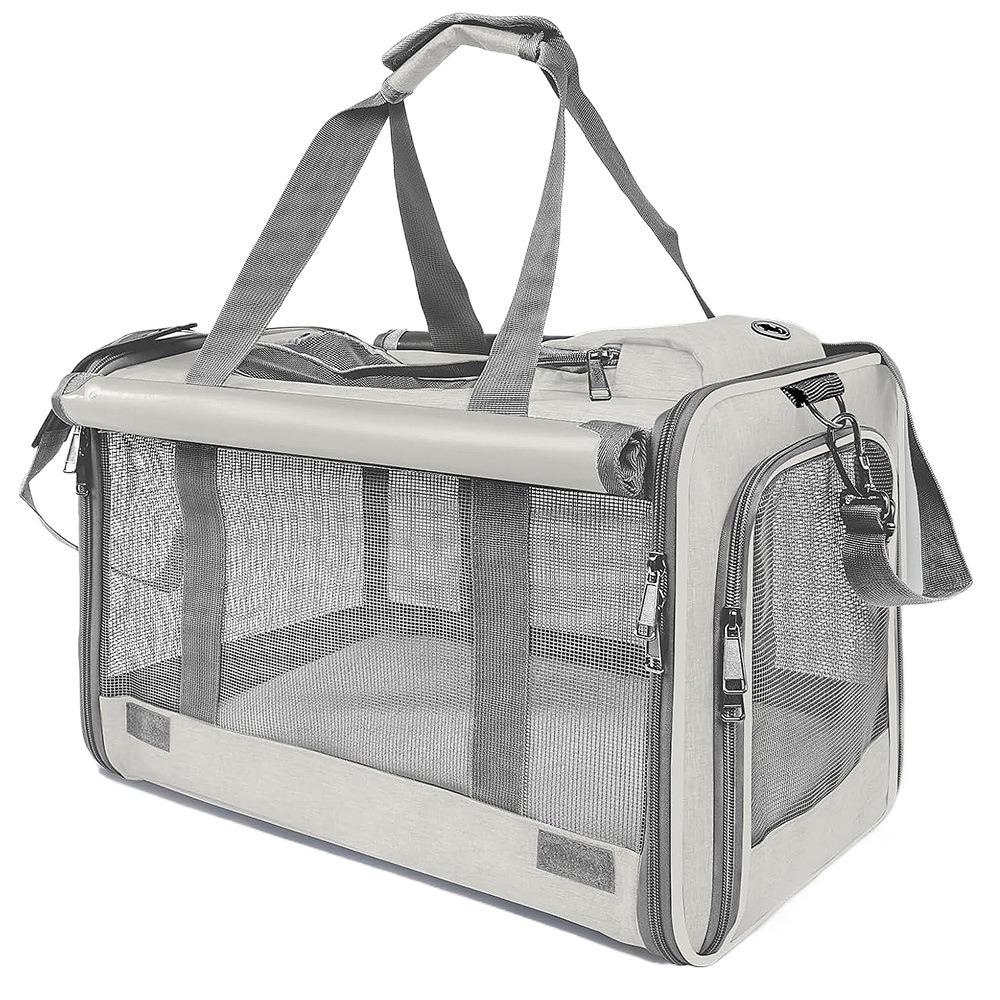 Oxford Cloth Cat Carrier Handbag Soft Sided Large Capacity Cat Transport Bag Foldable Comfortable Pet Carrier Outdoor