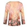 Women's Fashion Casual Round Neck Long Sleeve Floral Print Button Decorated T-Shirt Top