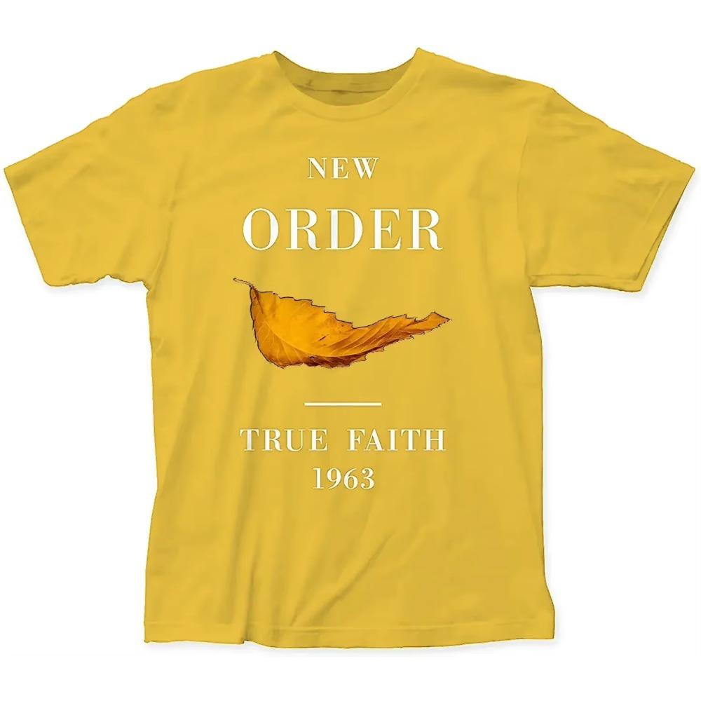Men Tops Clothes Cotton New Order True Faith Fitted Tee Shirts Male Tshirt Guys T-shirt