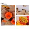 Illuminated Pumpkin Garland with Lights Wooden Halloween Door Sign LED Lights, Artificial Floral Hanging Burlap Wreath Berries Ornament for