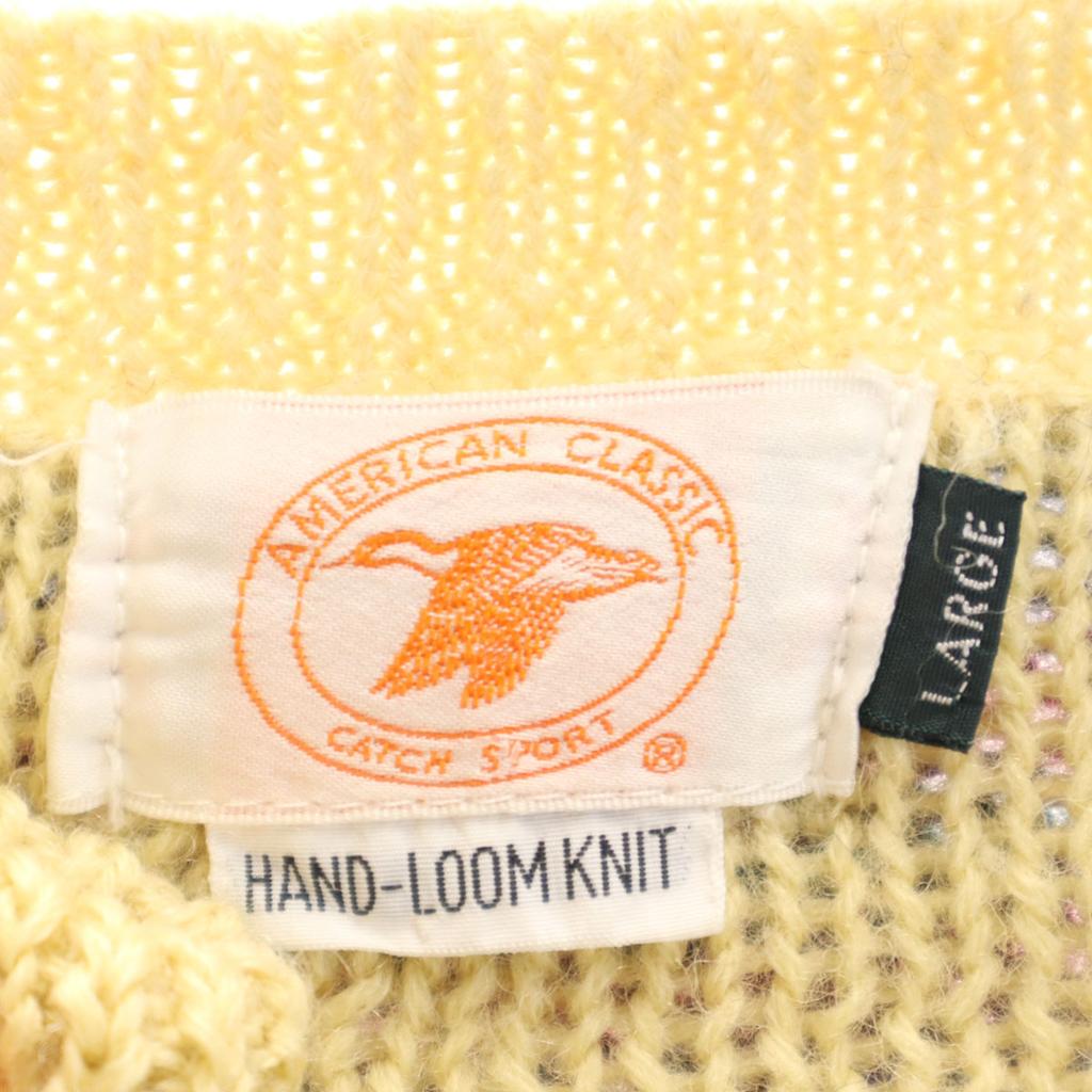 AMERICAN CLASSIC Long sleeve V neck sweater L Yellow knit Men's Used