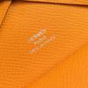 Excellent HERMES Coin case Calvi duo Card Case Orange Epsom Leather Women Used