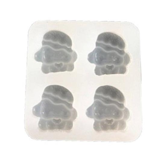 4 Peças Molde de Silicone de Grau Alimentício para Fabricante DIY de Pingentes e Chaveiros Fofo Donut Cachorro Chinelo Decoração de Bolo Molde de Cera de Geléia de Fácil Liberação