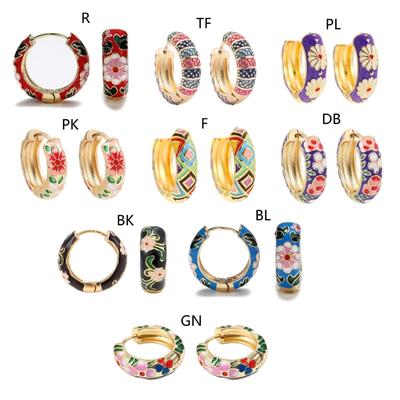 Boho Circle Huggie Creolen Klobige minimalistische Ohrringe Leichte Circle Creolen Bunte Zirkon Ohrringe