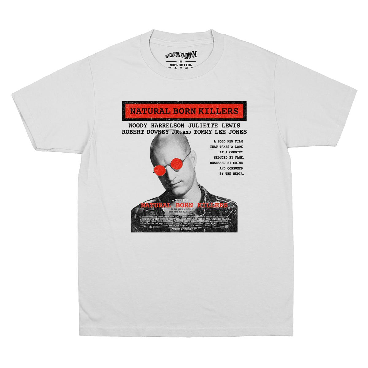 

Футболка Natural Born Killers 90-х Классический Киноплакат Таксист Заводной апельсин Белая Унисекс Одежда Рубашка с короткими рукавами S