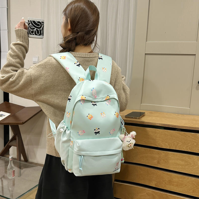 Cartoon Print Student Bag Large Capacity Travel Backpack Women's Backpack