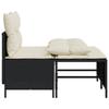 4 piece garden sofa set with cushions black poly rattan