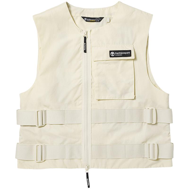 Timberland Raeburn Solid Color Detachable Pocket Round Neck Zipper Vest Unisex Vests A5ZU1-CR3