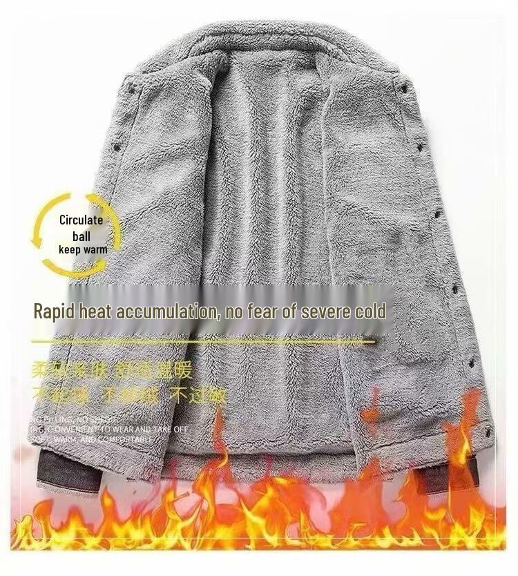 Men's Slim Fit Denim Jacket with Fleece Lining and Lambswool, 2025 Korean Style, Casual Lapel Design