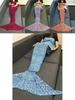 Mermaid Tail Knit Blanket With Lightweight Acrylic For Gift And Relaxation Use