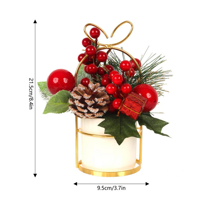 Artificial Plants Indoor Pine Cone Vase Decoration Realistic Artificial Plants For Home Christmas Table Office Porch Bedroom