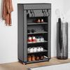 Shoe Cabinet with Cover Gray 58 X 28 X 106 Cm Fabric