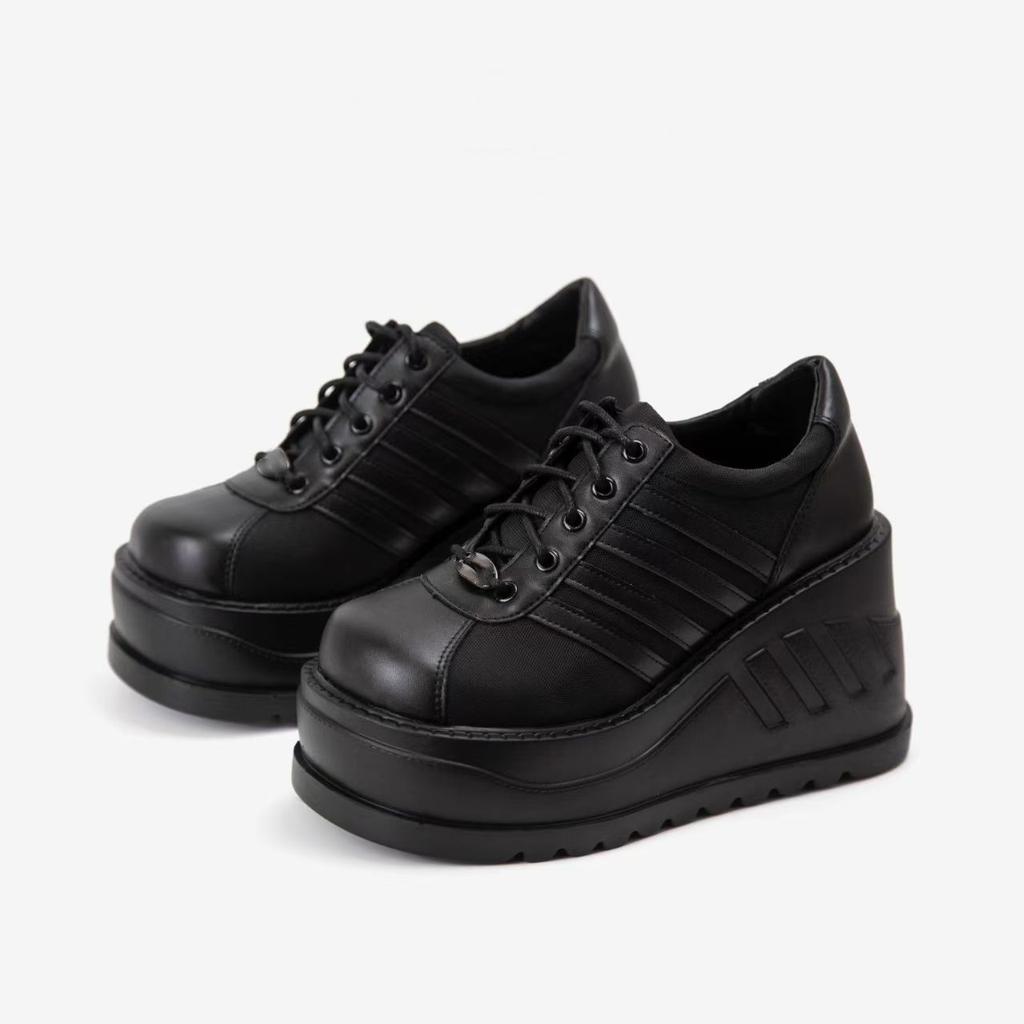 Platform muffin shoes women's 2025 new small height increase slope heel single shoes spring and autumn casual height increase women's shoes tide