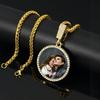 European Hip Hop Personalized Round Photo Men's Necklace