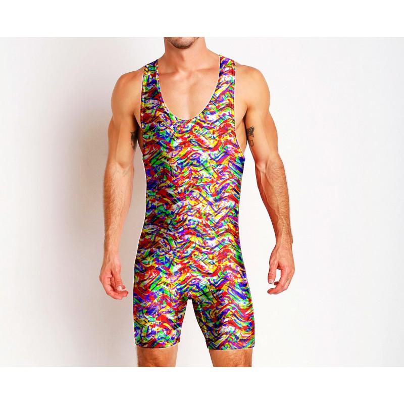 Mens Wrestling Suit One-piece Swimsuit Gym Workout Sports Lightweight Sweat-Absorbing Weightlifting Training