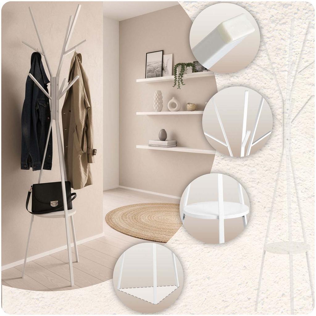 Standing Metal Clothes Rack With Shelf Massido
