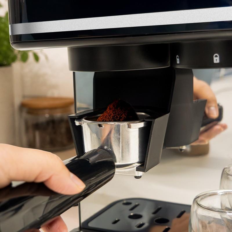 Kitchencook - Karista - Machine Expresso - Broyeur à Grains Intégré - 20bars - Compatible Capsules Et Café Moulu