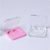 5PCS Square Heart Blush Compact Set Transparent, Multi-Color Refillable Case for Highlighter Concealer Foundation