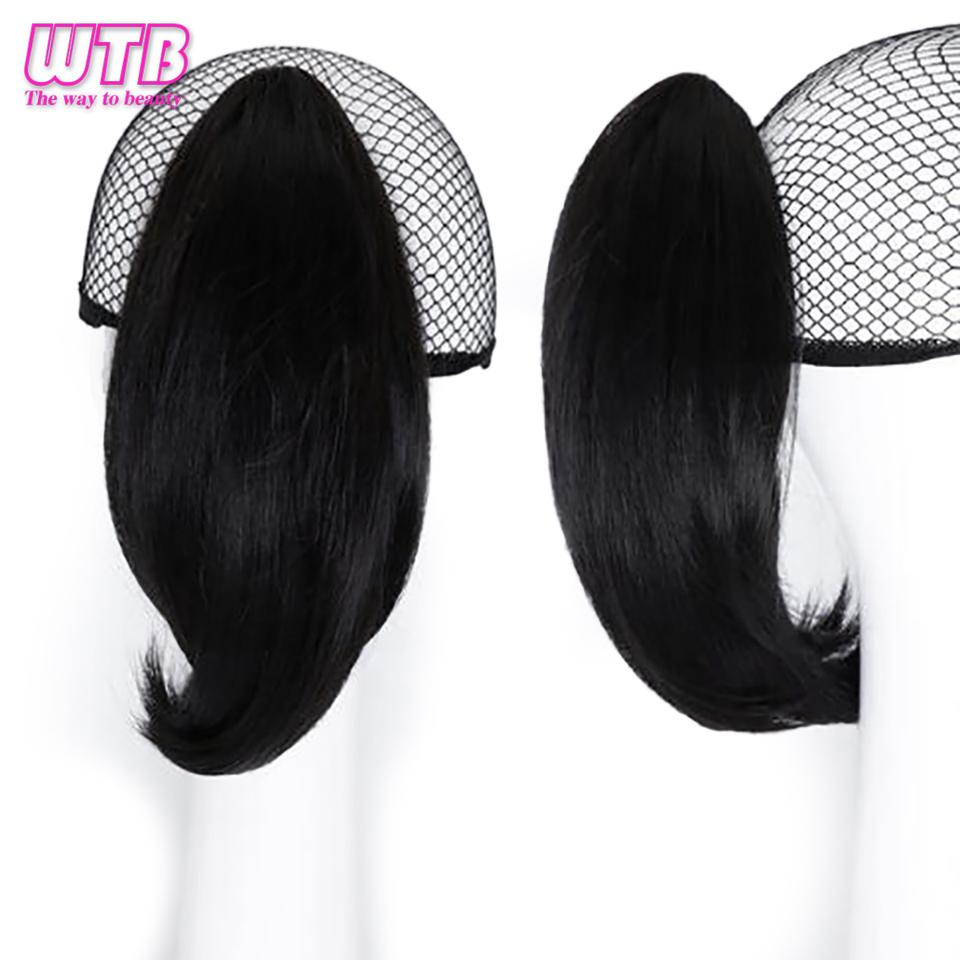 Short Straight Claw On Ponytail for Women Synthetic Straight Ponytail Hairpiece Brown Blonde Hairstyle