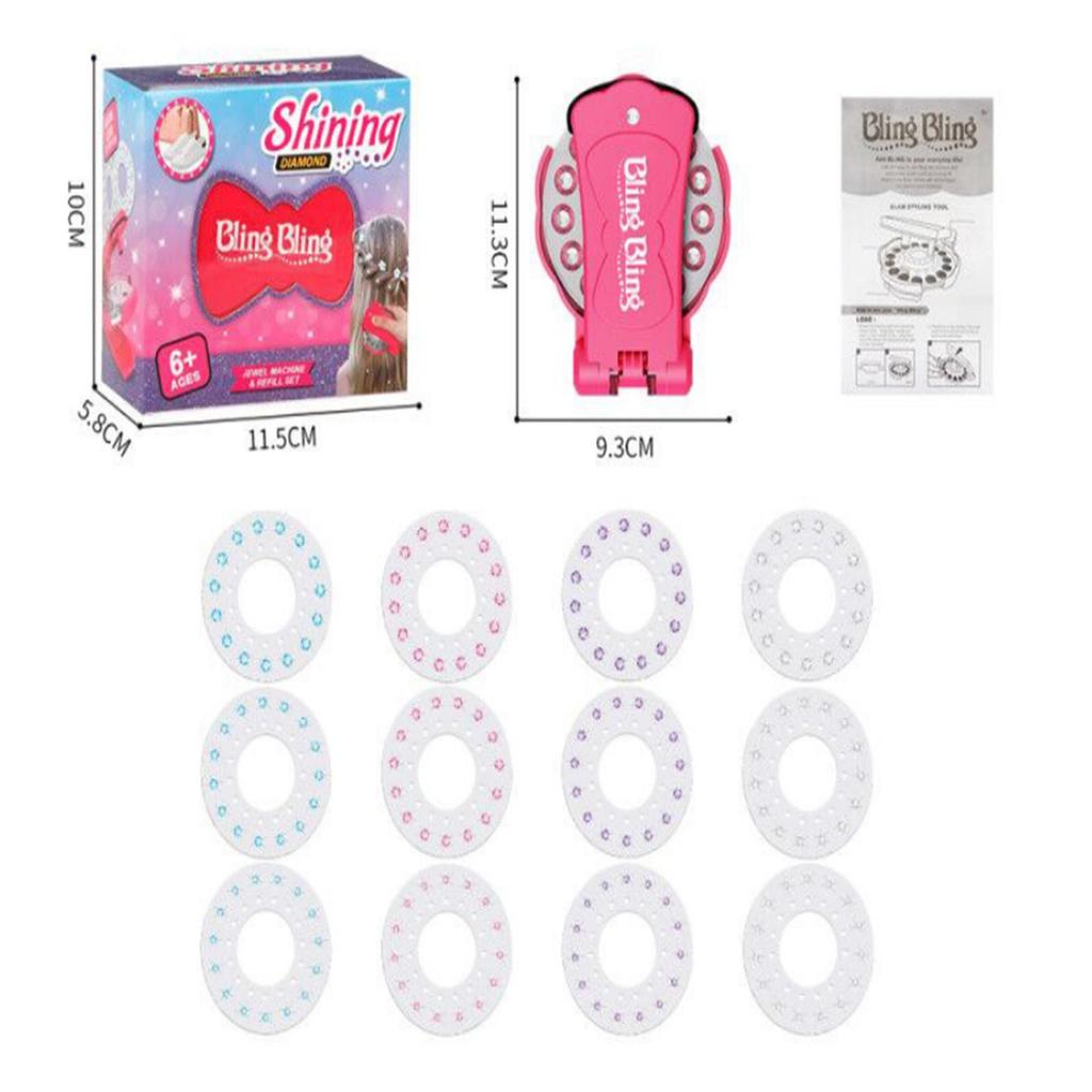 Hair Bedazzler Kit With180 Rhinestones,Decoration Set,Hair Gem Stamper, Glam Collection Hair Gems for Girl , Bedazzler Kit