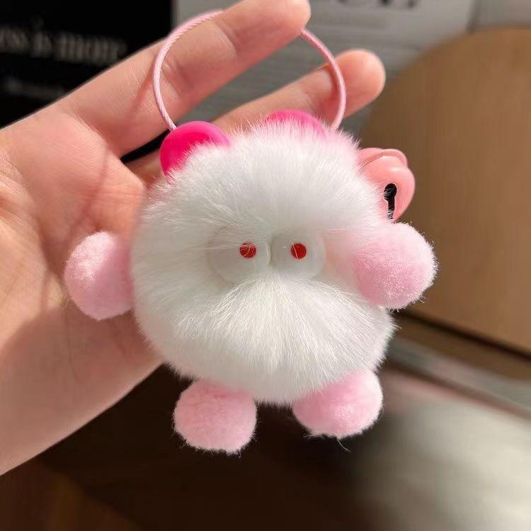 INS Style Cute Rabbit Fur Elf Plush Keychain Pendant