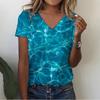 Sommer Infauna Shark 3D-Druck T-Shirt Frauen Streetwear Sea Turtle Shoal T Shirts Y2k Tops Frau V-Ausschnitt T-Shirts Übergroße Kleidung