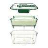 Odor Proof Storage Box Crisper Box, with Mesh Drain Strainer, Tofu Whey Greek Yogurt Maker Separation Food Container, for Fresh Fruit Vegetable