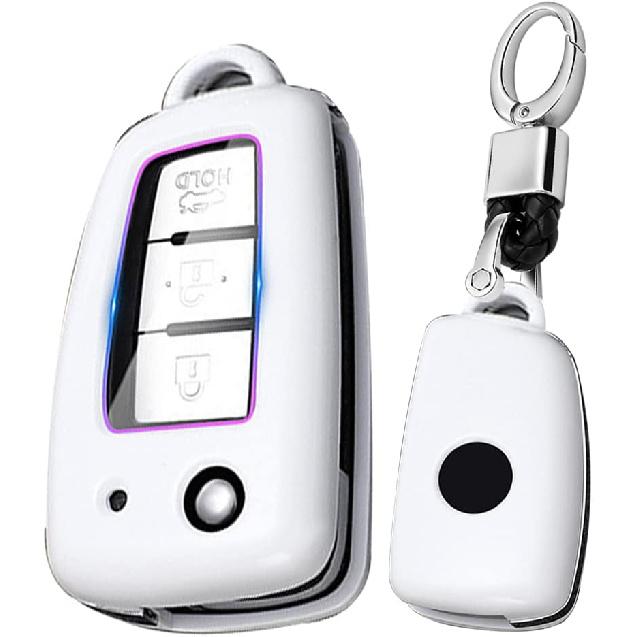 SANRILY ABS Plastic 2/3/4 Button Key Fob Cover for Nissan Rogue Sport Rogue S Rogue Select 2019 2018 Sylphy Pulsar Frontier Folding Flip Key Keyless