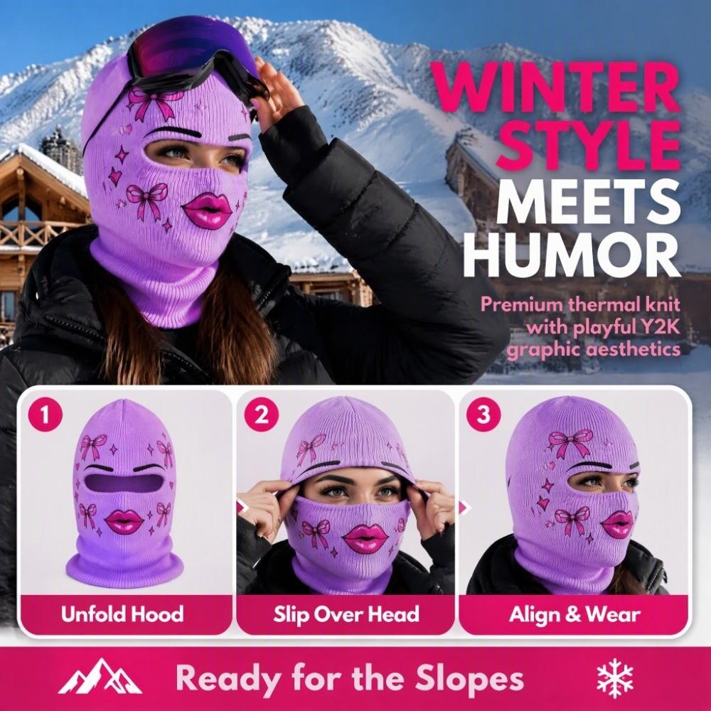 Alter Mann Ski Headcover Menschliches Gesicht Vollgesichtsmaske Bedruckte Gesichtsbedeckung Party