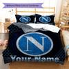 SSC Napoli Custom Name Pattern Bedding,Quilt Set Quilt Cover Pillowcase Home Birthday Gift(1 * duvet cover + 2 * pillowcase, without core)