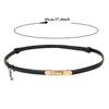 Fashionable Hook-Closure Patent Leather Slim Waist Belt for Women  Simple Double-Buckle Decorative Versatile Trouser Belts