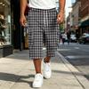 Men's Casual Drawstring Cargo Shorts with Plaid Print for Summer Outdoor Activities