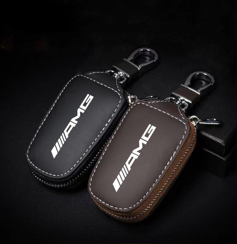 Leather Key Wallet Car Key Bag Multi Function Key Case for Mercedes Benz AMG A B C M ML GLA GLE GLS E Class W176 W205 W166 W246