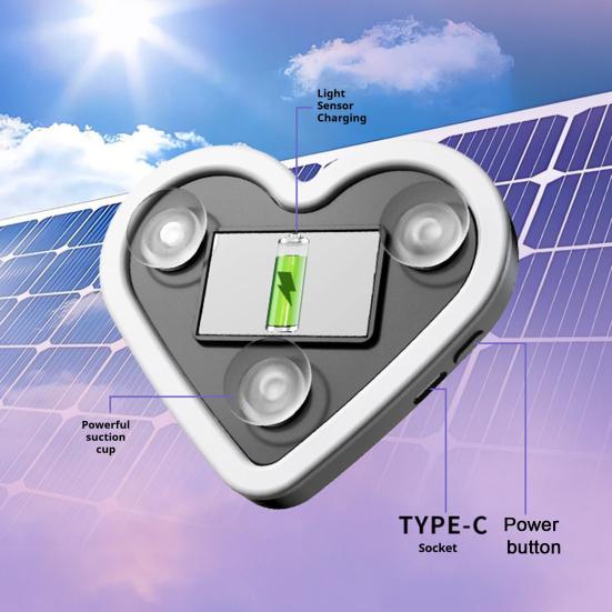 Solar Heart Shape Neon Light for Car Window Waterproof LED Mood Lamp with Suction Cup Romantic Atmosphere Decor