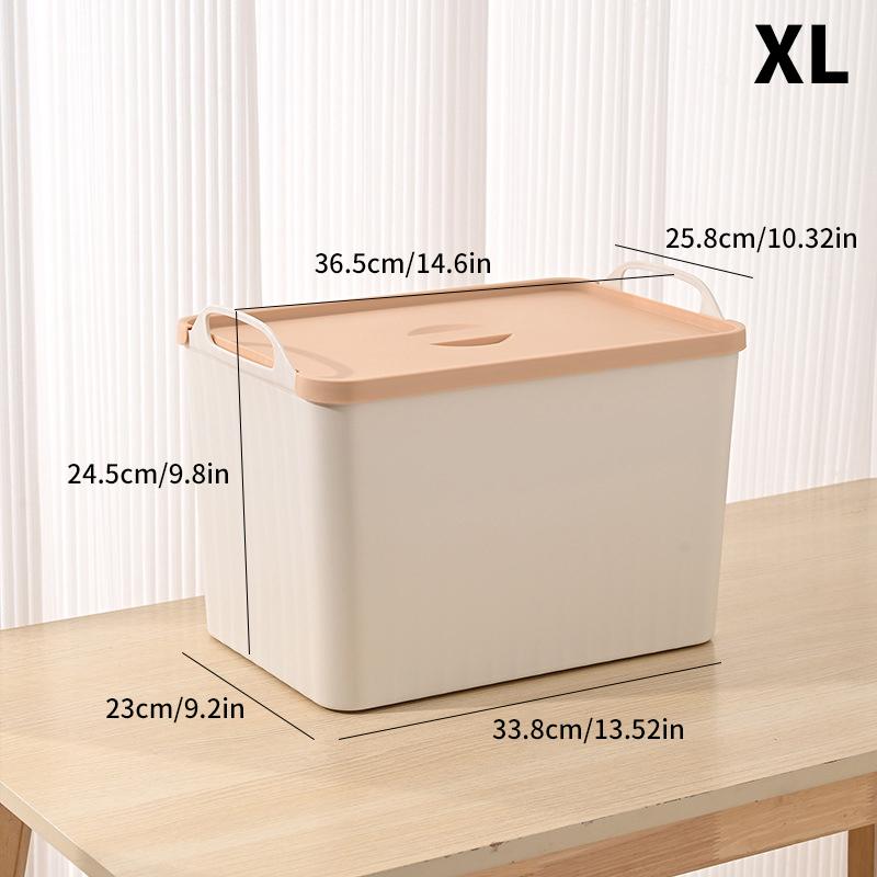 1 ks Barevné úložné boxy s víkem a rukojetí, Plastové stohovatelné koše Stolní kostka Box Přihrádkové kontejnery