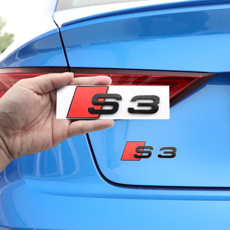 4Ring Logo 273mm 192mm ABS Car Emblem Hood Front Grill Emblem Rear Trunk Badge Sticker For hot Sport S3 2010-2020 Accessories