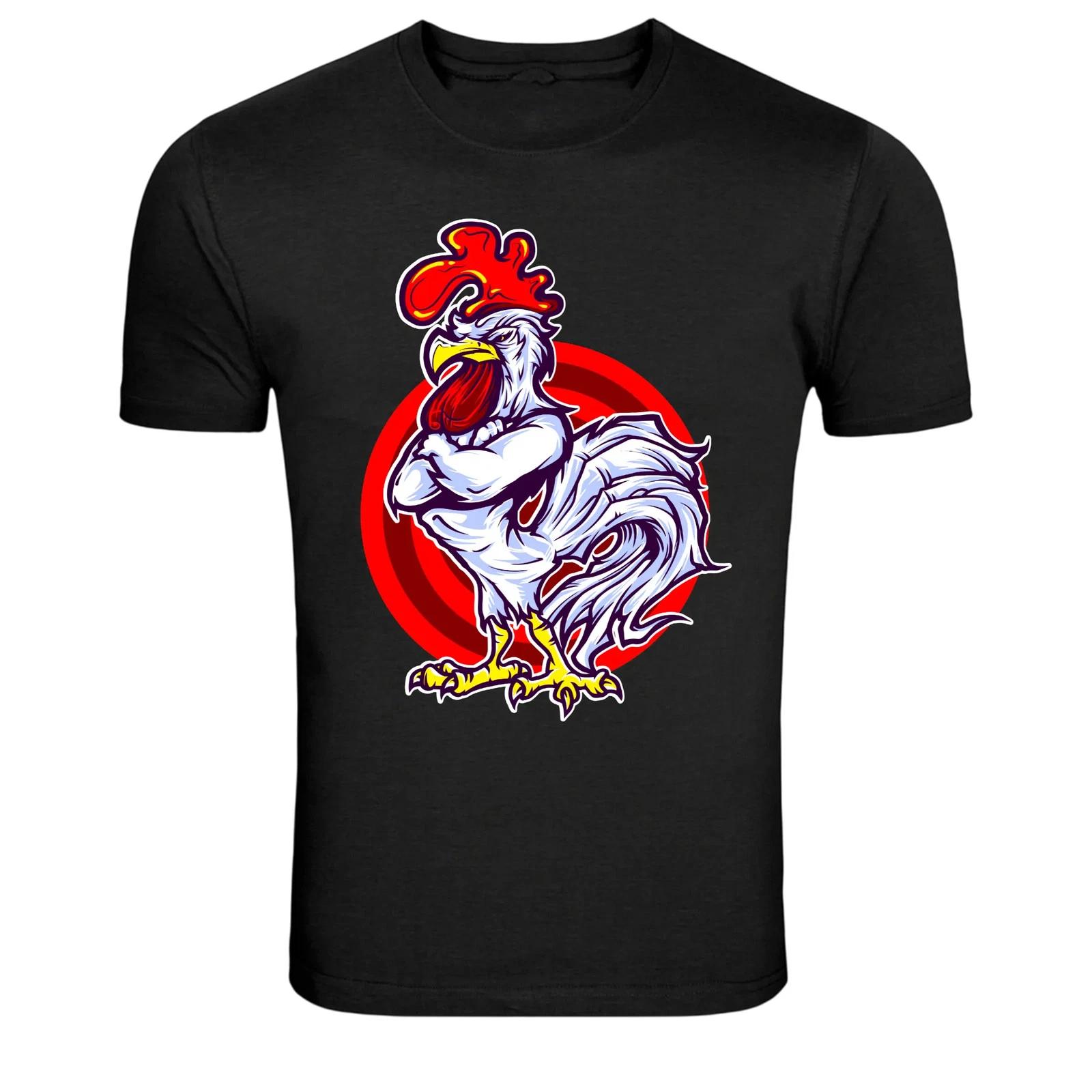 Funny Rooster Attitude Cartoon Chicken Graphic T-Shirt 4XL
