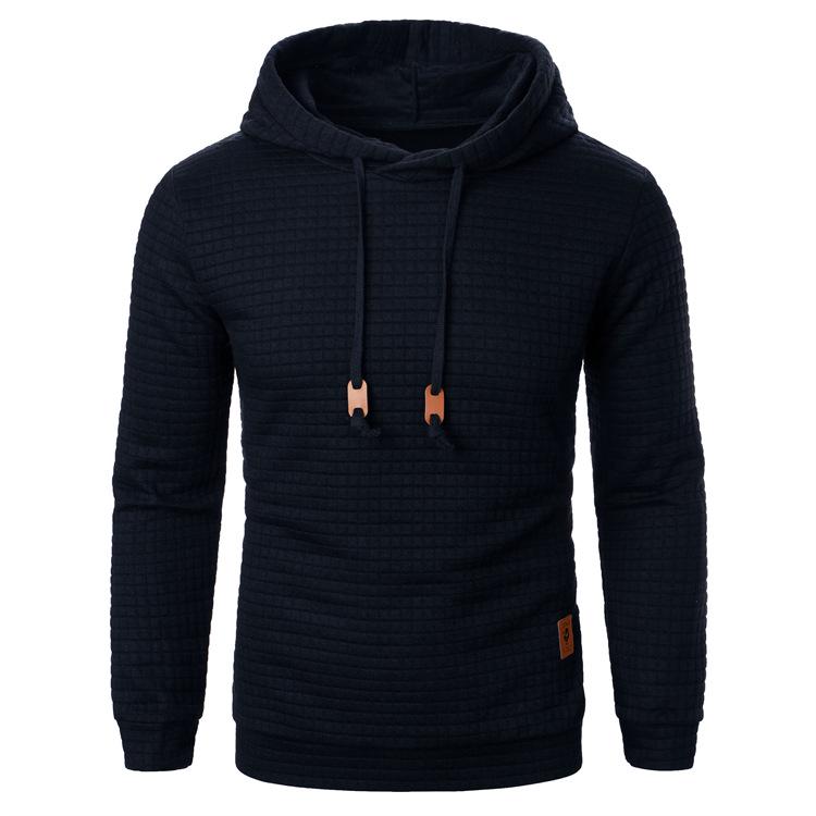 Men’s European & American Jacquard Knit Hooded Sports Top - Autumn/Winter