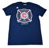 Adidas MLS Mens Chicago Fire Soccer Club Go-To-Tee Shirt New S, L, XL Unisex T-Shirt