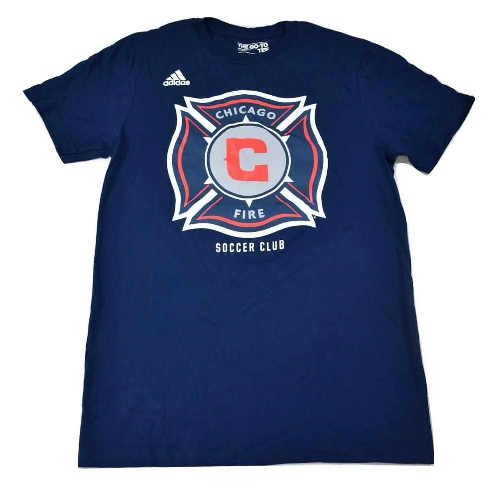 adidas MLS Mens Chicago Fire Soccer Club Go-To-Tee Shirt New S, L, XL Unisex T-Shirt Graphic Tee L