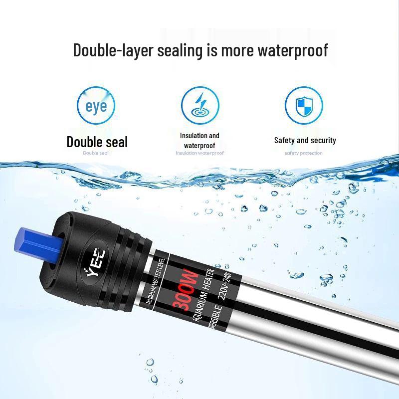 Stainless Steel Aquarium Heater: Explosion-Proof, Auto Temperature Control for Fish & Turtles
