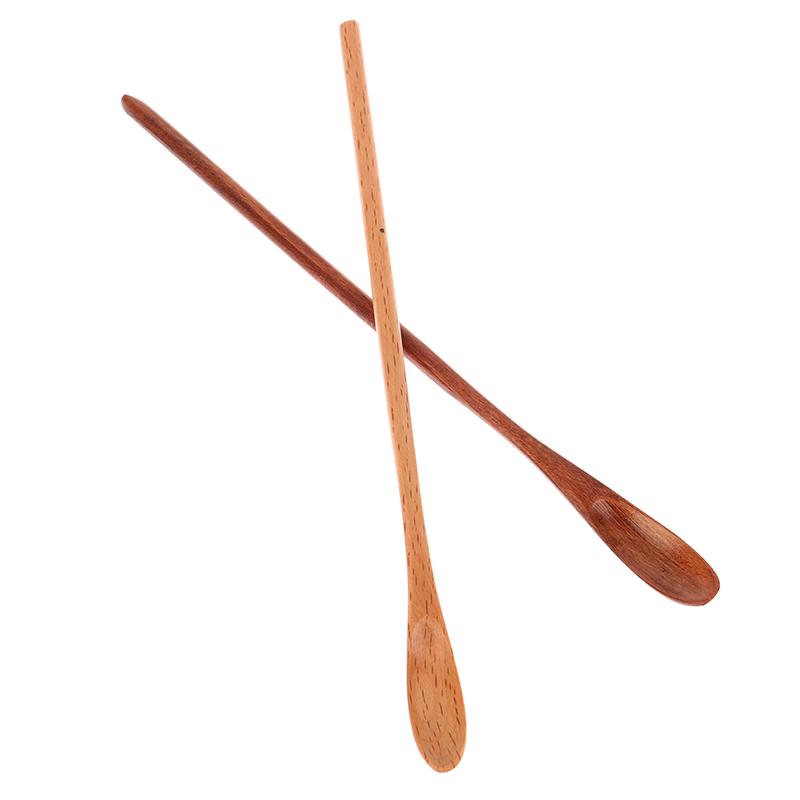 1Pc Wooden Spoon Kitchen Cooking Utensil Honey Dessert Coffee Soup Teaspoon Catering For Kitchen Long Handled Wooden Spoon