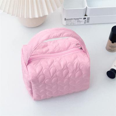 Love Quilting Women's Cosmetic Bag Female Portable Handle Storage Bags Simple Ladies Makeup Cases Winter Travel Large Handbags