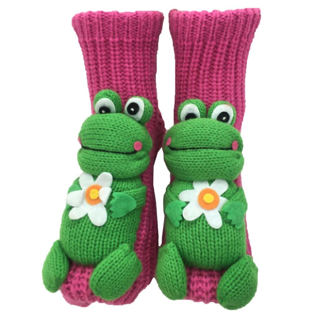 3D Knit Animal Socks Hand Crocheted Double Layer Novelty Floor Socks Anti-Sweat Breathable Winter Socks Christmas Gifts