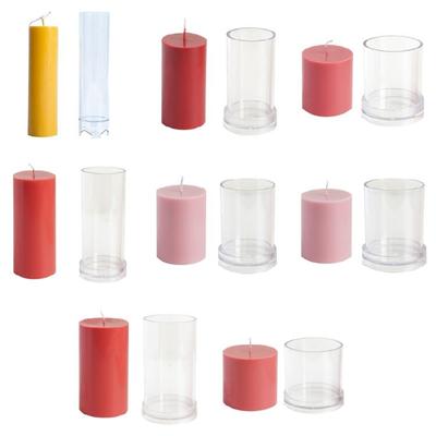 Clear Candlestick Molds Cylindrical Mould Cylinder Candle Mould for Church Candlelight Dinner Christmas Decoration