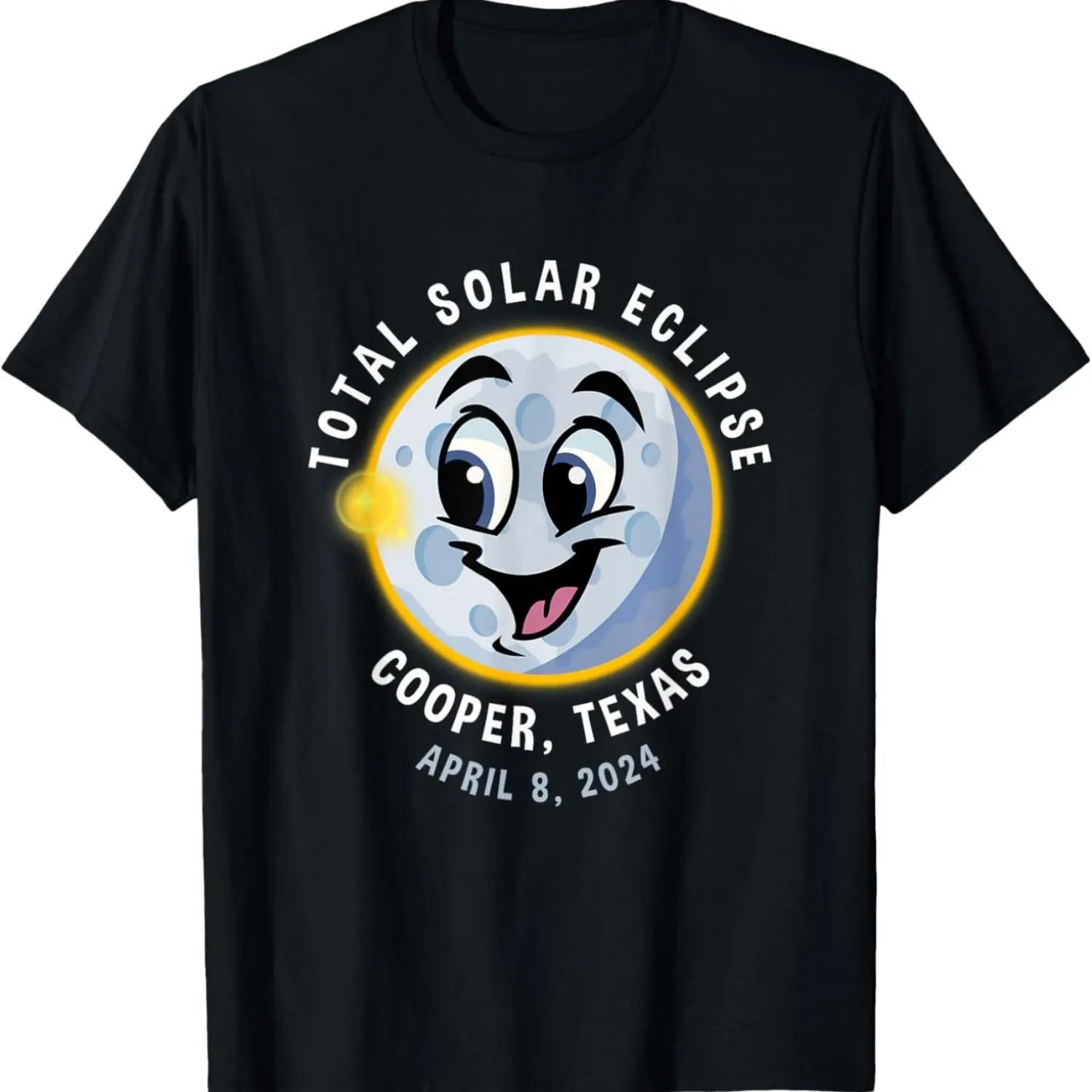 

Cooper Texas Cute Solar Eclipse April 8 2024 Moon Kids T-Shirt S чёрный