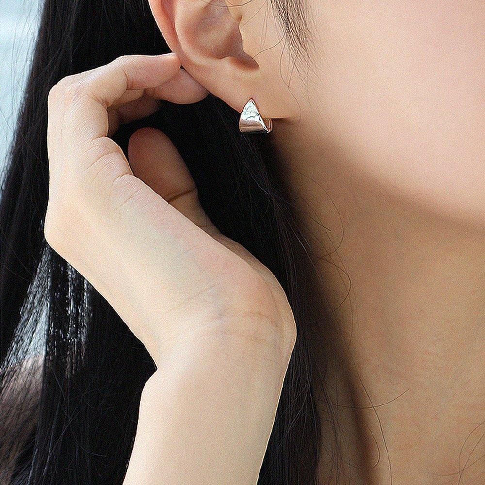 92.5 Silver Minimal Bloom One-Touch Ring Earrings Lea0042